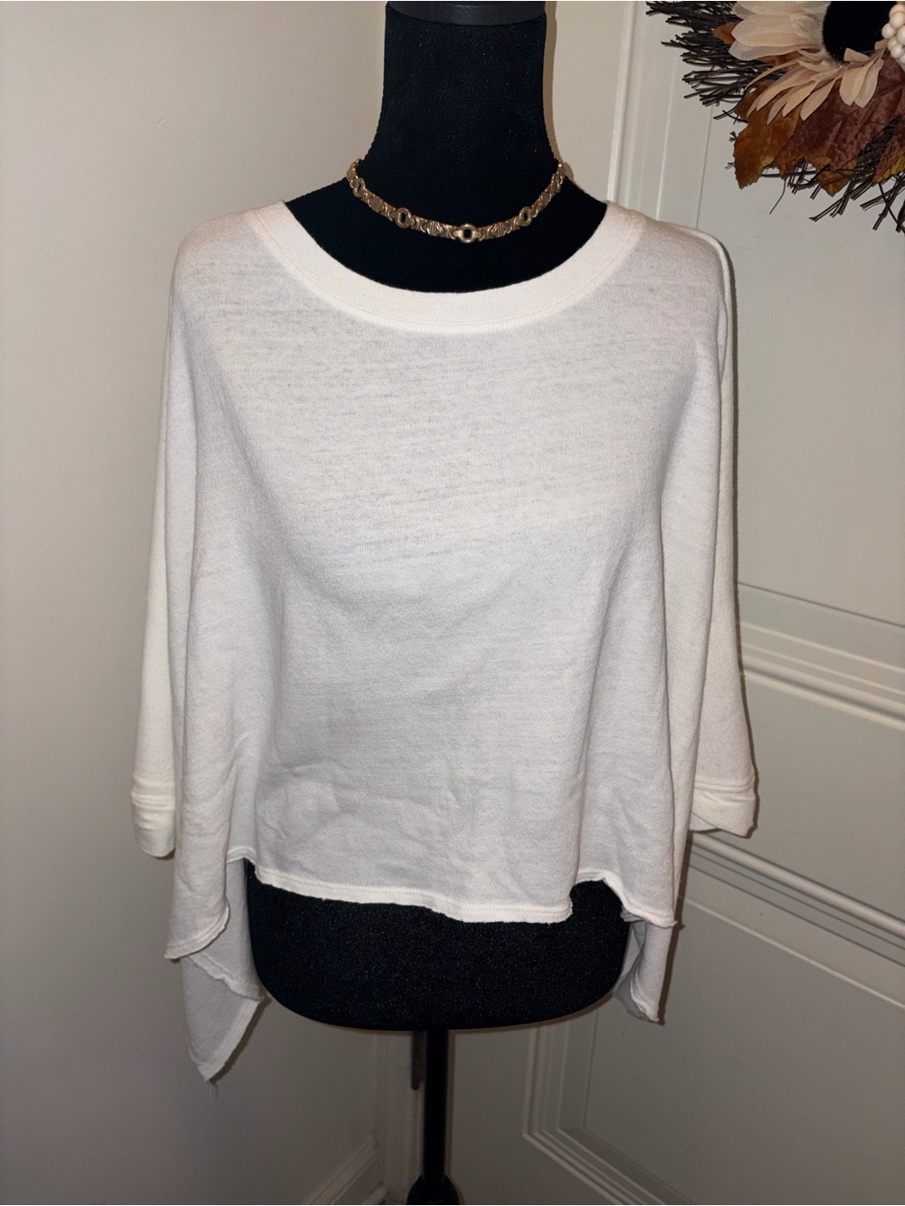 Free People Women’s White Relaxed Crewneck Top
